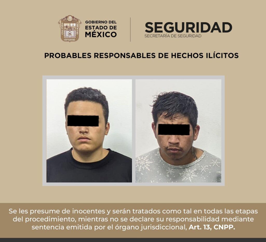 Dos hombres son detenidos en Tlalnepantla por presunto homicidio