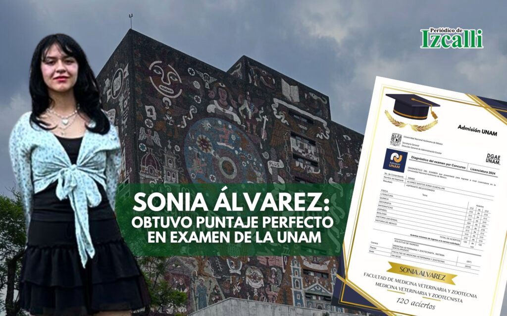 Sonia Álvarez una de las jóvenes que obtuvo el puntaje perfecto en el examen de la UNAM