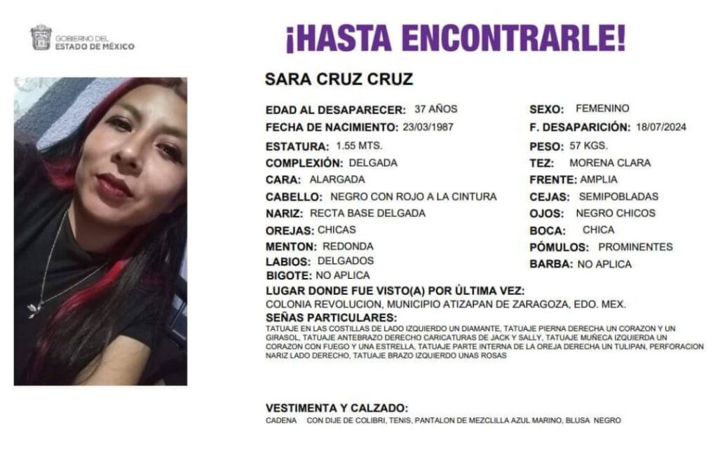 Sara Cruz fue hallada sin vida en Cuautitlán Izcalli